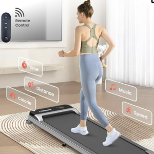 Walking Pad, Under Desk Treadmill with Incline for Home Office 2.5HP Portable Walking Treadmill with 280 Lbs Weight Capacity Walking Machine, Remote Control, LED Display